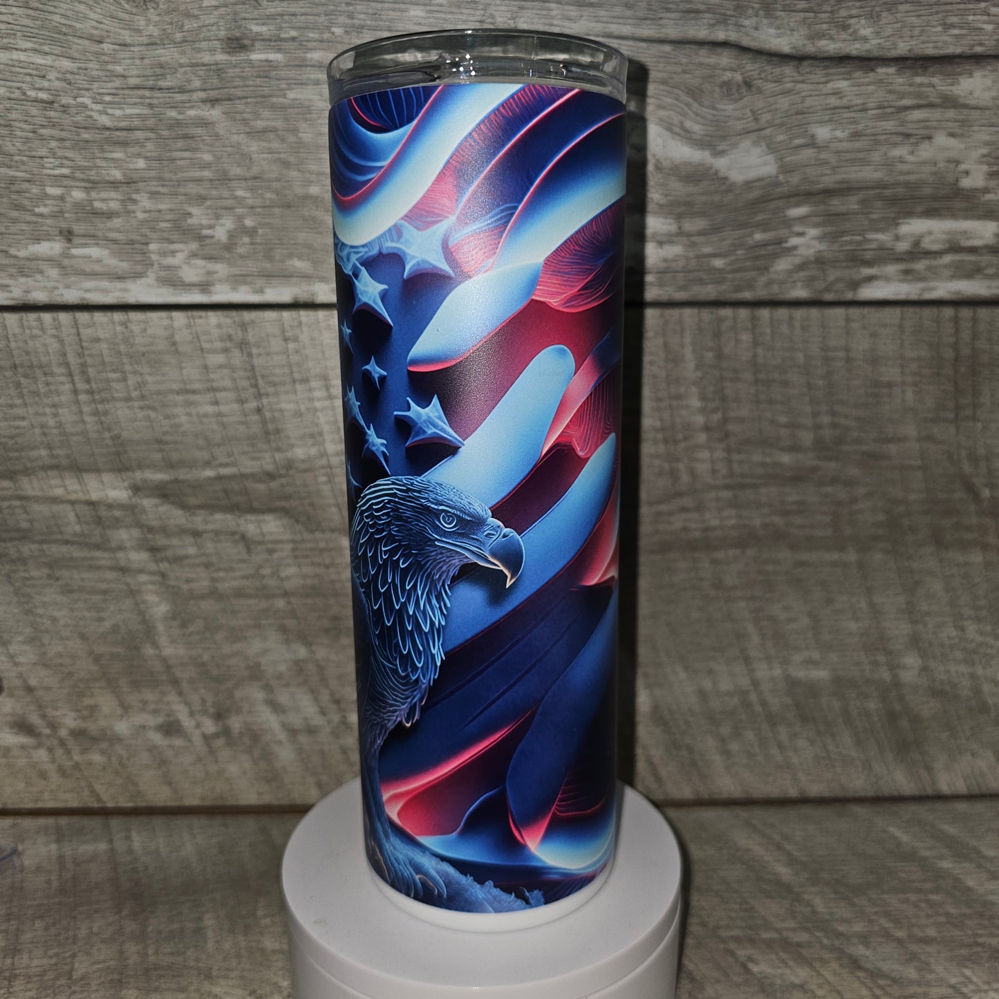 20 oz Skinny Glow Blue Eagle Tumbler