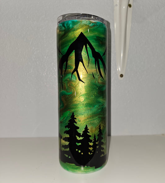20 oz skinny Green Woods Tumbler