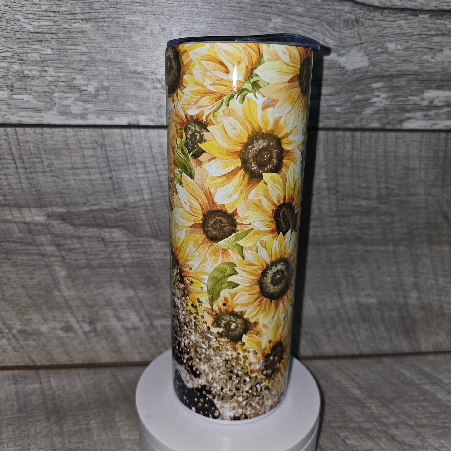 20 oz Skinny Sunflower and Cowprint Tumbler