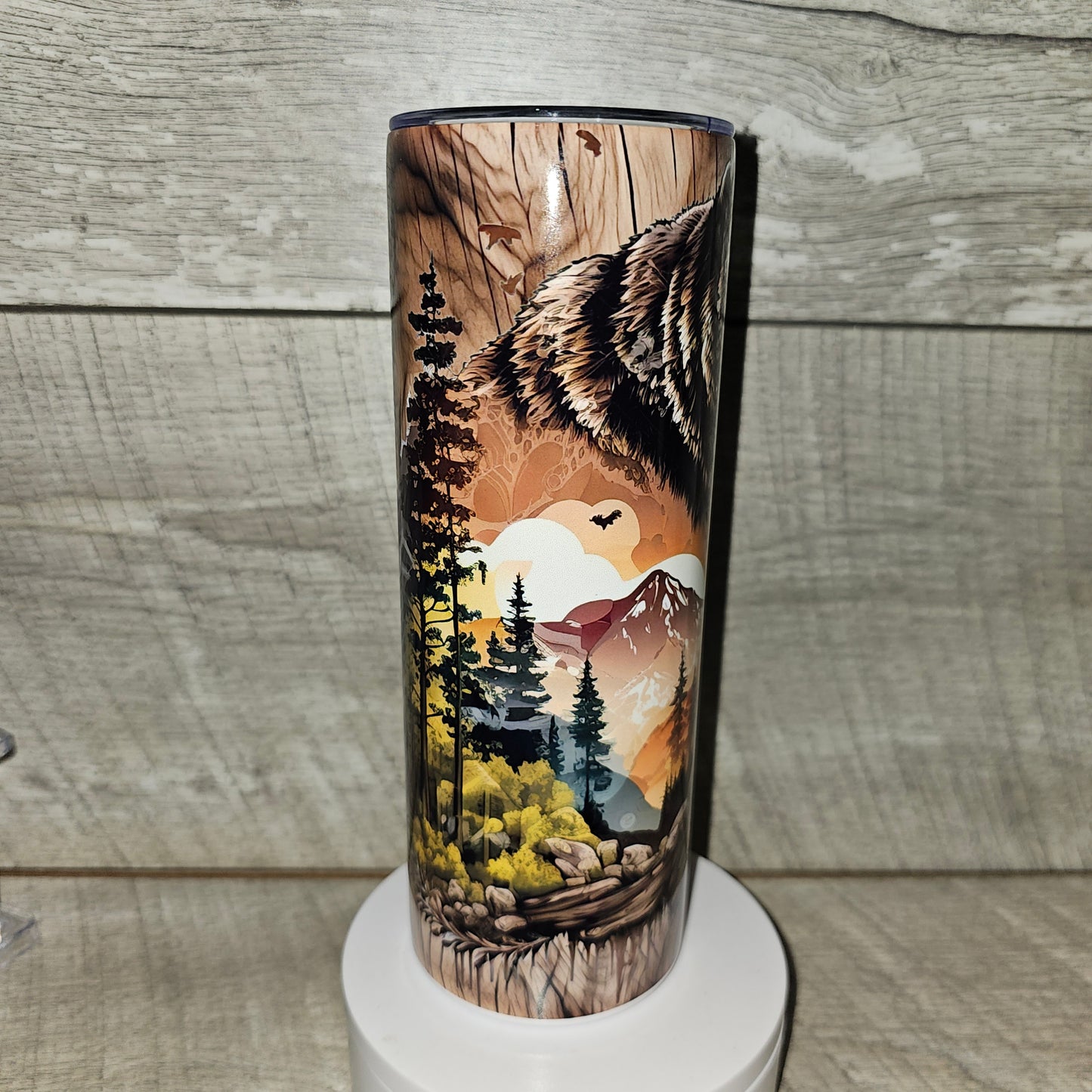 20 oz Skinny Woodland Bear Tumbler