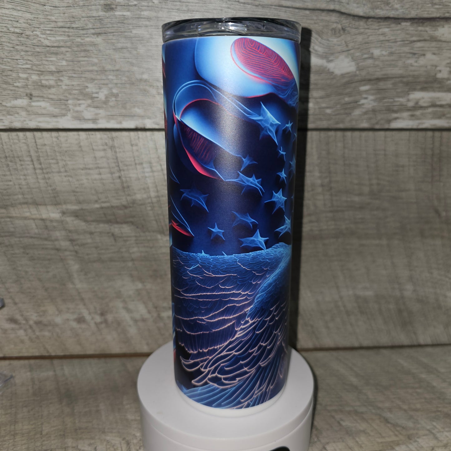20 oz Skinny Glow Blue Eagle Tumbler