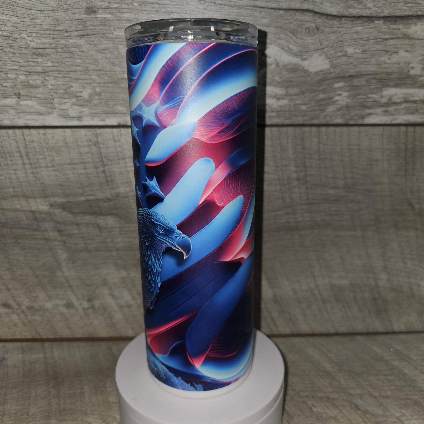 20 oz Skinny Glow Blue Eagle Tumbler