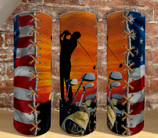 Golf and Flag Sublimation Tumbler