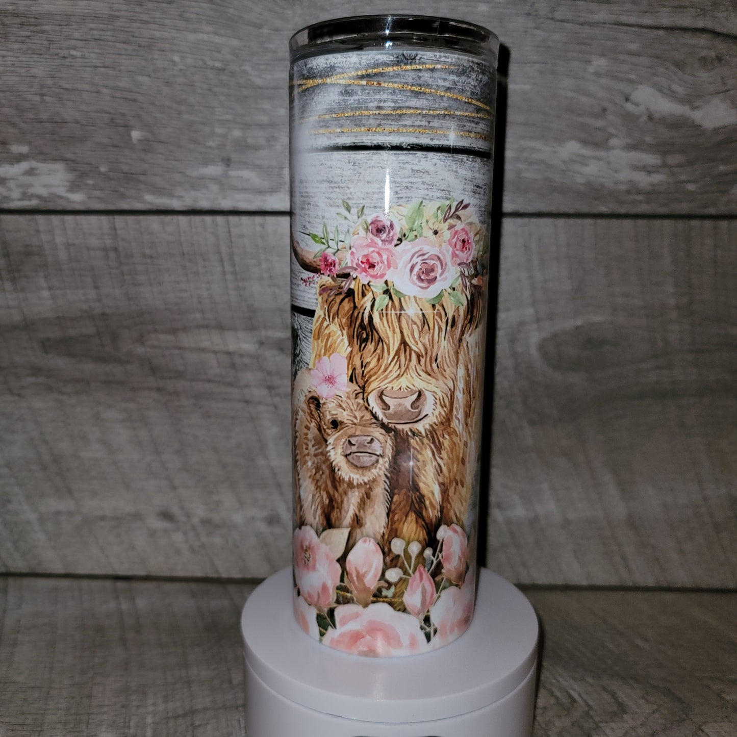 Highland cow and calf tumbler